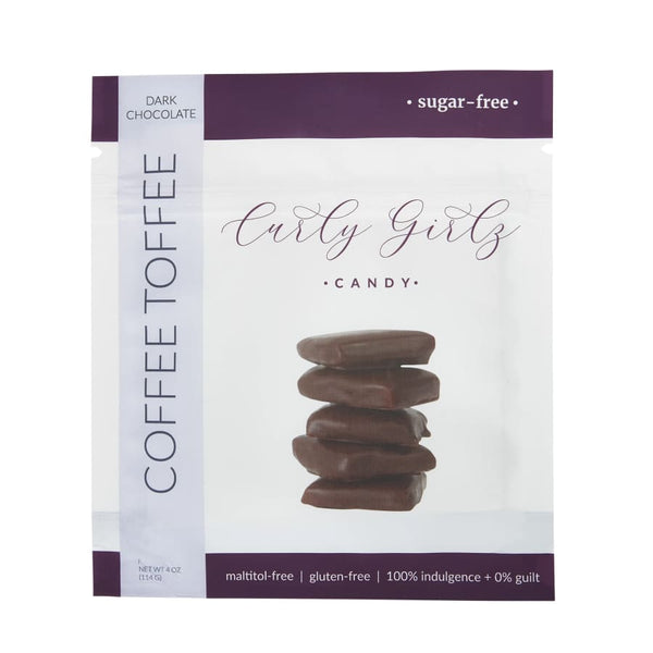 Sugar-Free Coffee Toffee by Curly Girlz Candy - Dark Chocolate 