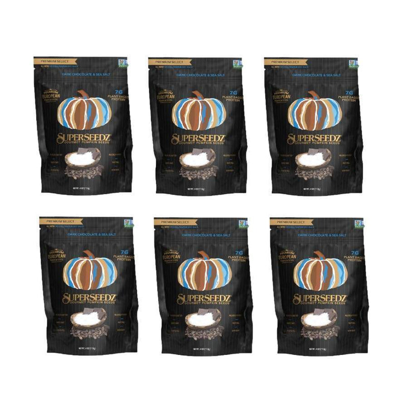 SuperSeedz Gourmet Pumpkin Seeds Premium Select (4 oz) - Dark Chocolate & Sea Salt 