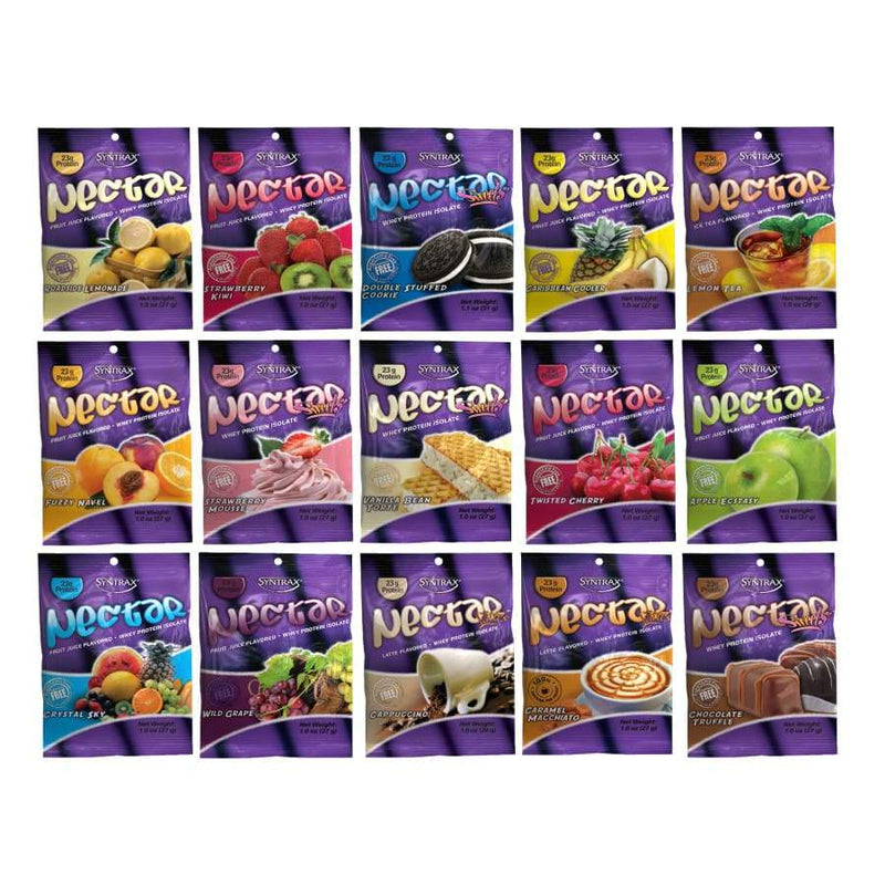 Syntrax Nectar Protein Powder Sampler Variety Bag - All 15 Flavors! 