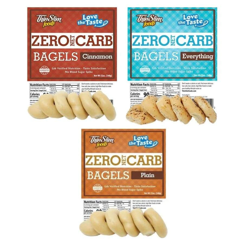 ThinSlim Foods Zero Carb Protein Bagels - Variety Pack 