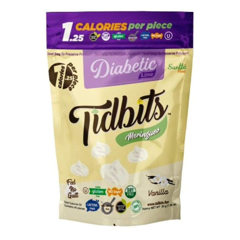 Tidbits "Diabetic-Friendly" Sugar-Free Meringue Cookies by Santte Foods - Vanilla 