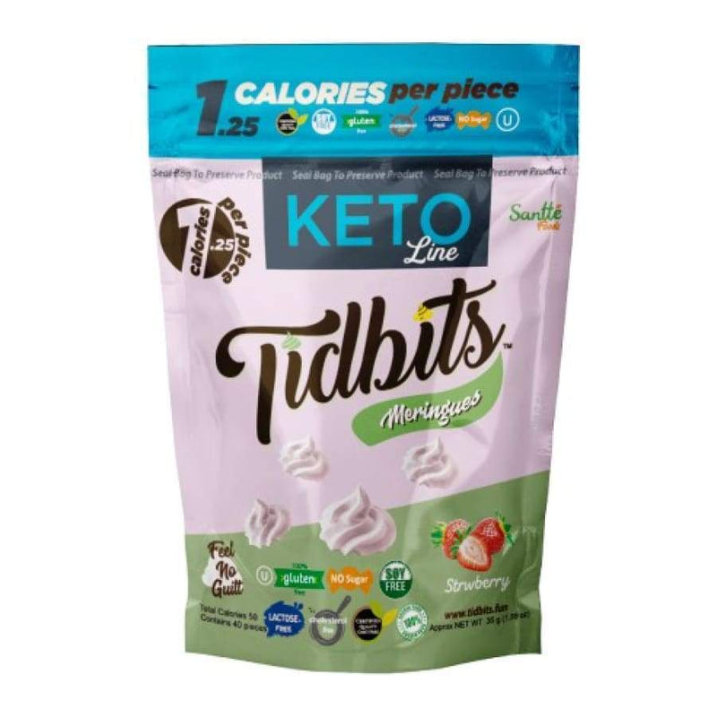 Tidbits "KETO" Sugar-Free Meringue Cookies by Santte Foods - Strawberry 