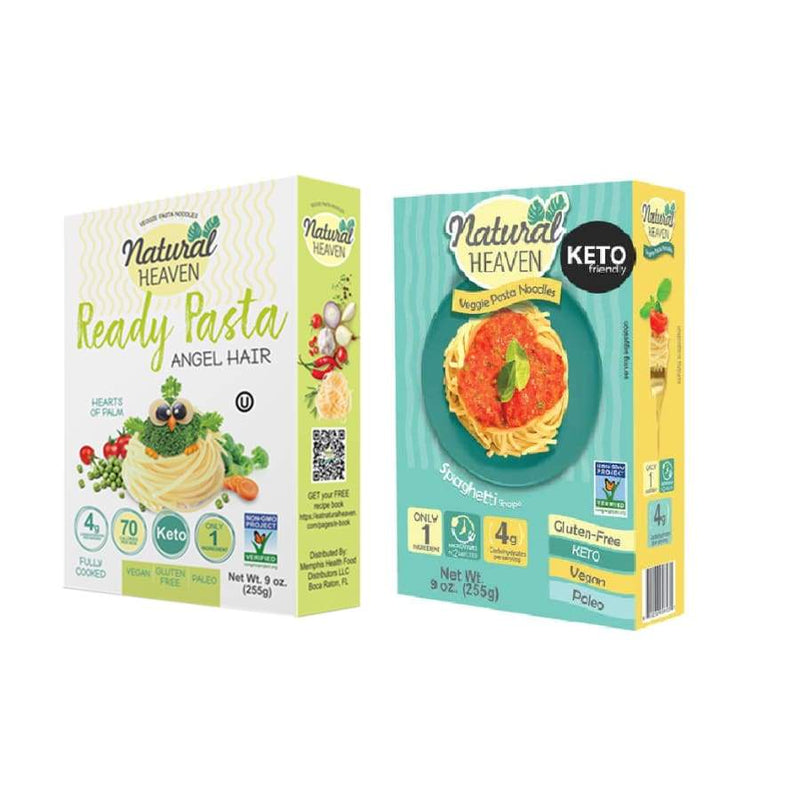Veggie Pasta Hearts of Palm Noodles by Natural Heaven - Variety Pack 